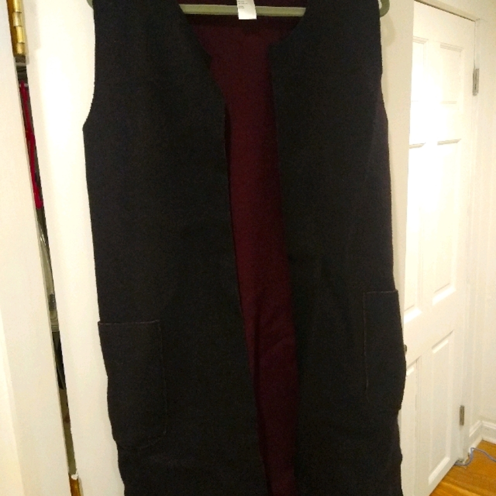 Reversible Merino wool duster vest